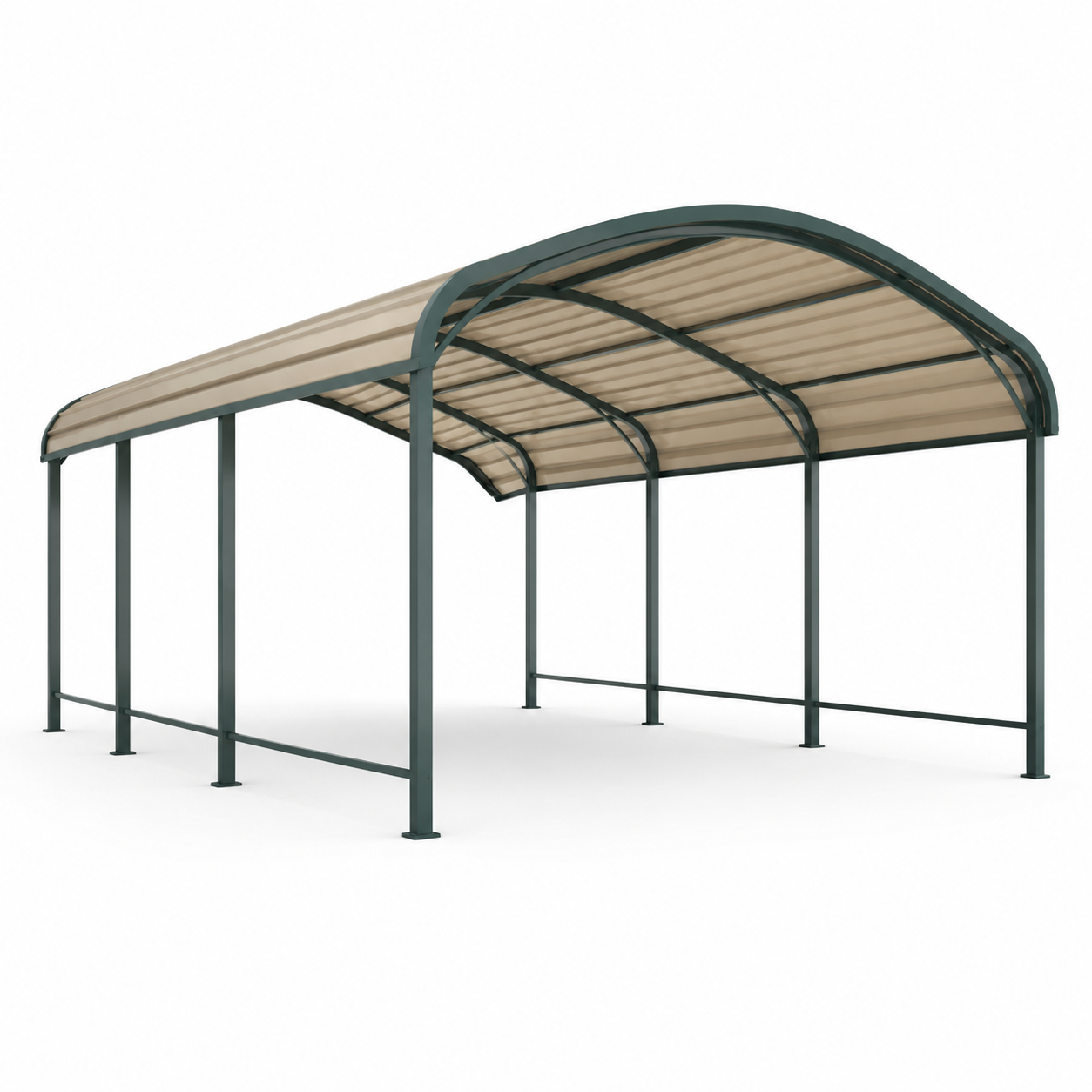 Abri voiture en aluminium avec toit en polycarbonate beige