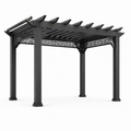 Pergola métallique en aluminium noir 300x300 cm