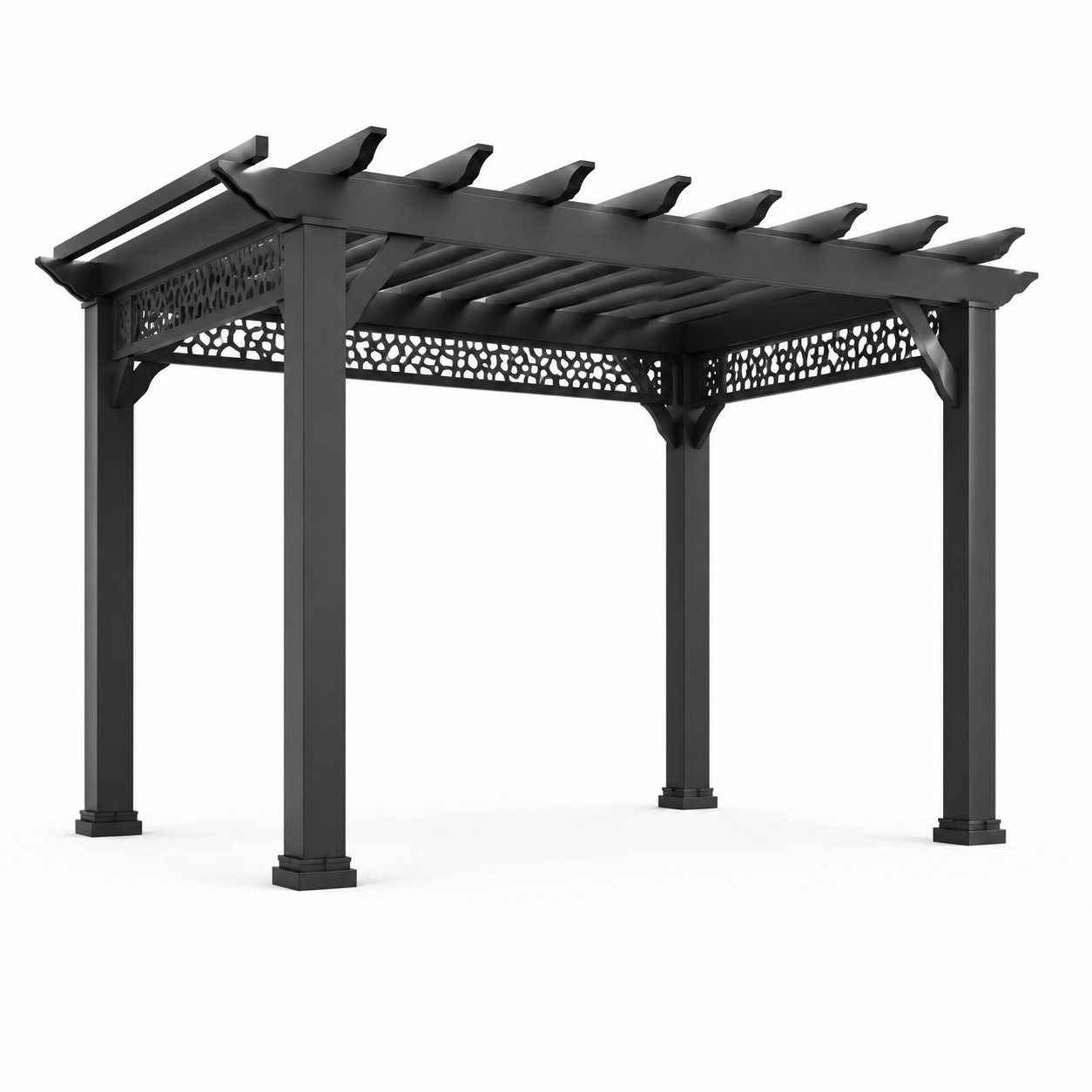 Pergola métallique en aluminium noir 300x300 cm