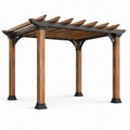 Pergola en bois et acier 300x300x250 cm marron/noir