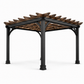 Pergola en métal et bois 300x300x240 cm noir/marron