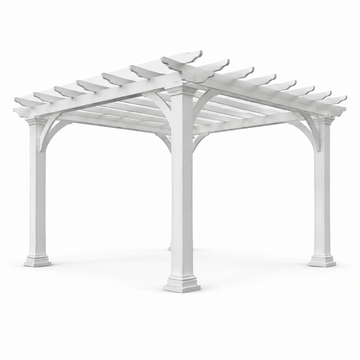 Pergola carrée en matériaux synthétiques blancs 300x300 cm
