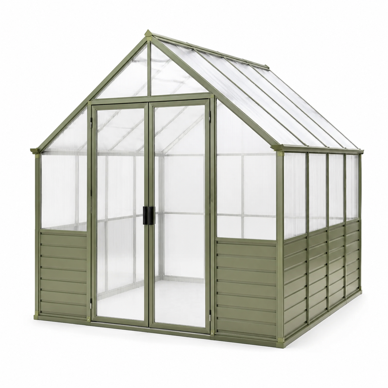 Serre de jardin en aluminium et polycarbonate 4 mm 250 cm x 190 cm x 195 cm vert