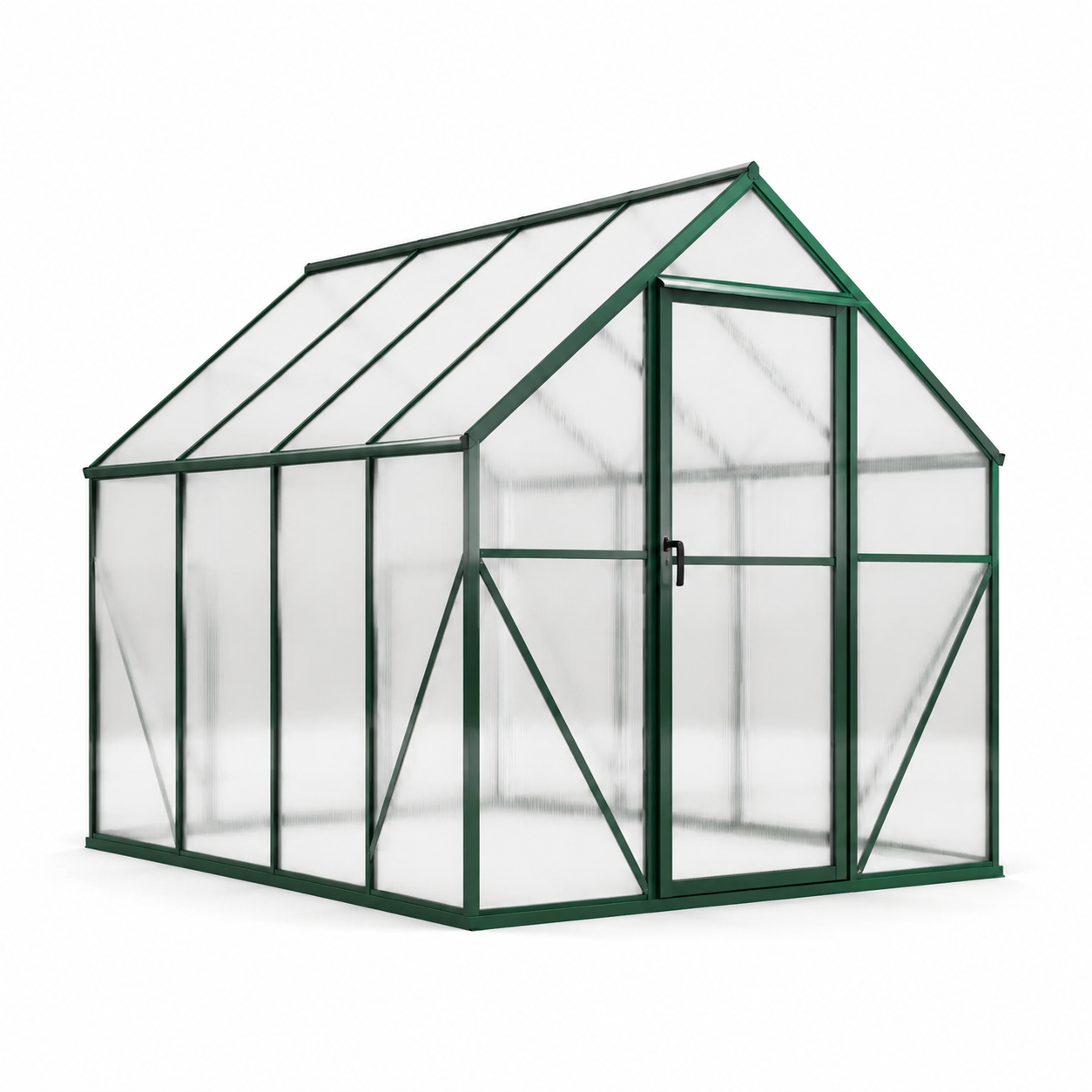 Serre en aluminium avec panneaux en polycarbonate 4 mm 190x250x195 cm vert