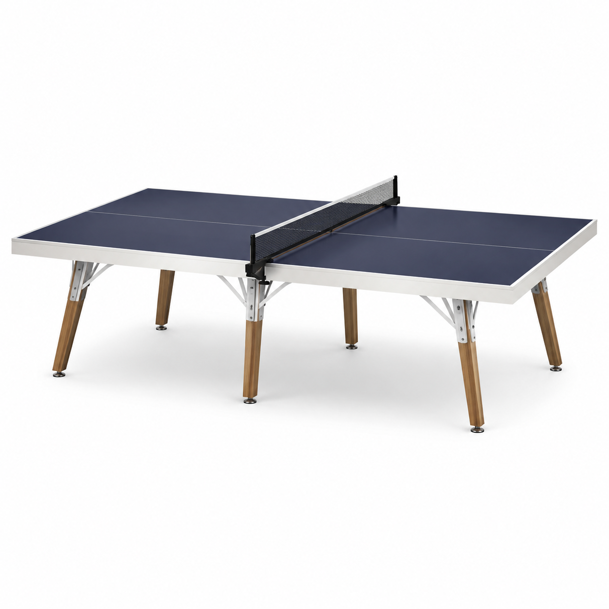 Table de ping-pong rectangulaire 274x152x76 cm en aluminium et bois bleu
