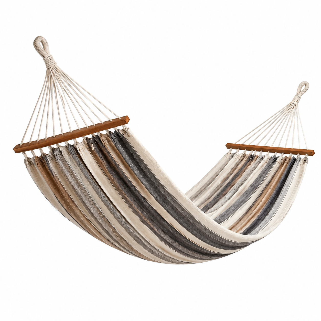 Hamac en Toile avec Barres en Bois 200x150 cm